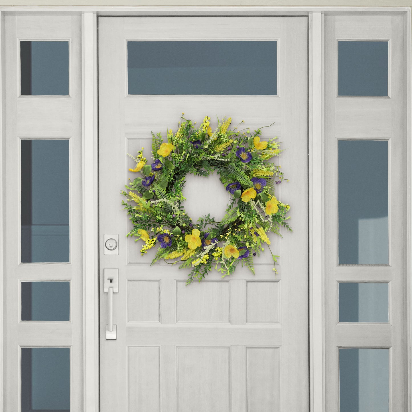 24" Artificial Spring Mixed Floral Wreath