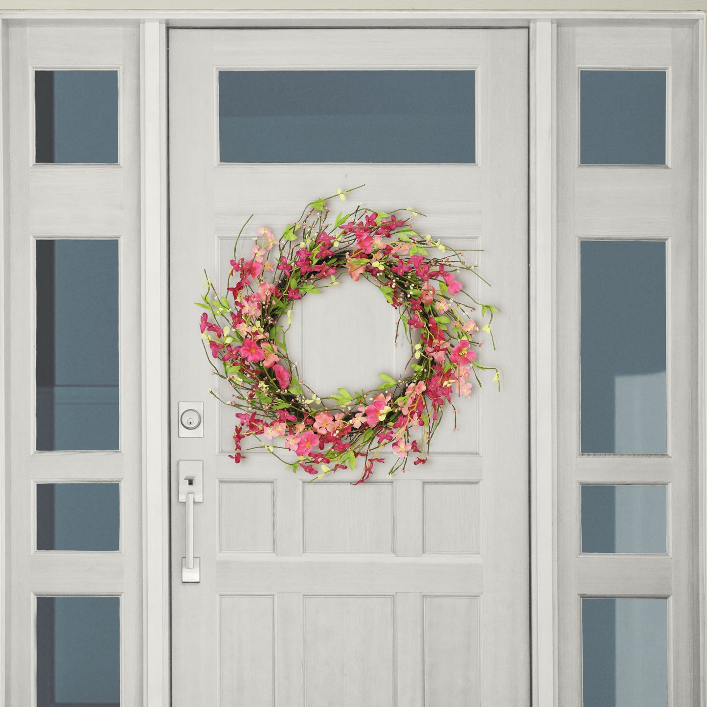 24" Artificial Spring Jasmine Flower Wreath