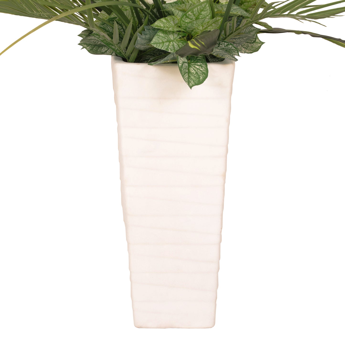 6 ft. Artificial Fiddle Leaf Ficus Tree with White Decorative Pot