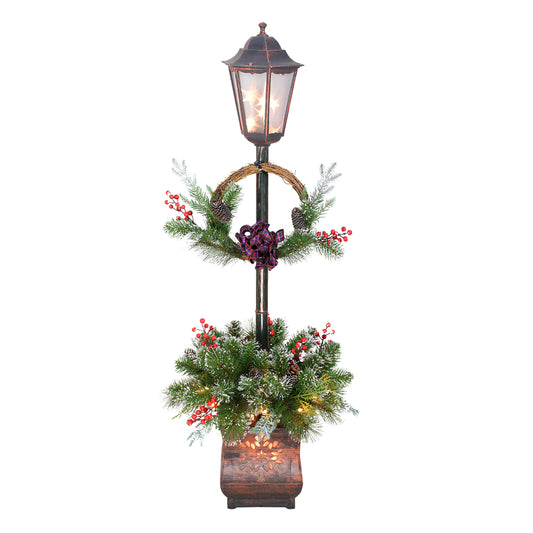 4 ft Pre-lit Lamp Post 35 UL Clear Lights Decorative Base