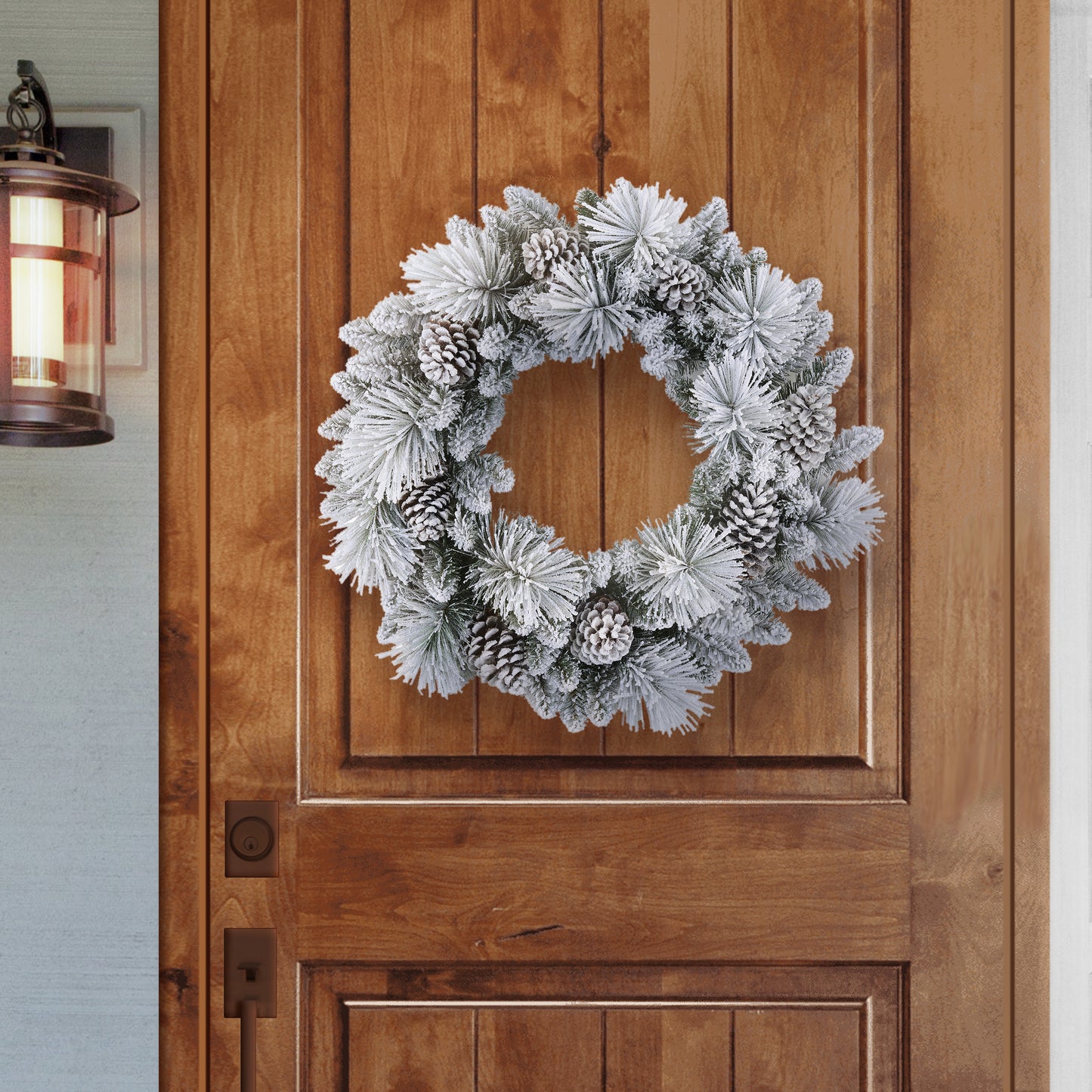 32" Flocked Berkshire Artificial Spruce Wreath