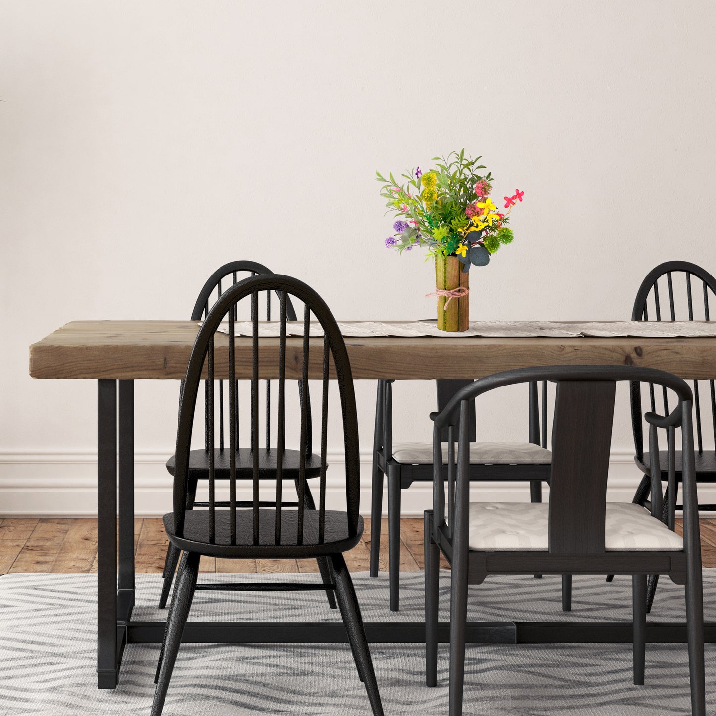 Puleo International 16" Artificial Spring Flower Bouquet, Multicolor