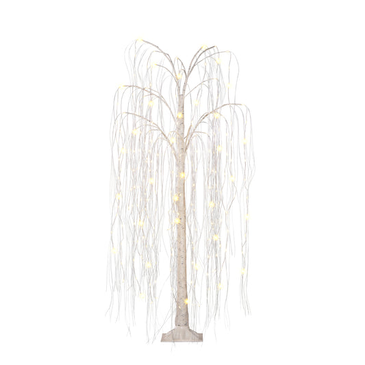 5 ft Pre-Lit Outdoor Willow Tree With 240 Warm White Multi-Function Dual LED Lights Outdoor UL Adapter Stand Included