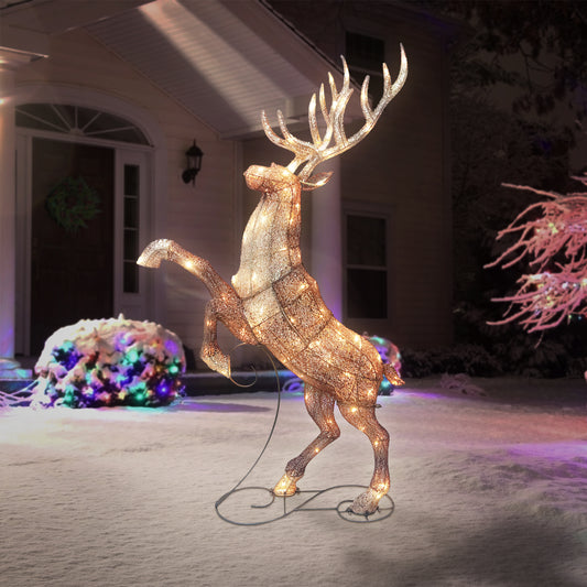 48 in Lighted Elk 90 UL Listed Warm White LED Lights w/ Random Twinkling