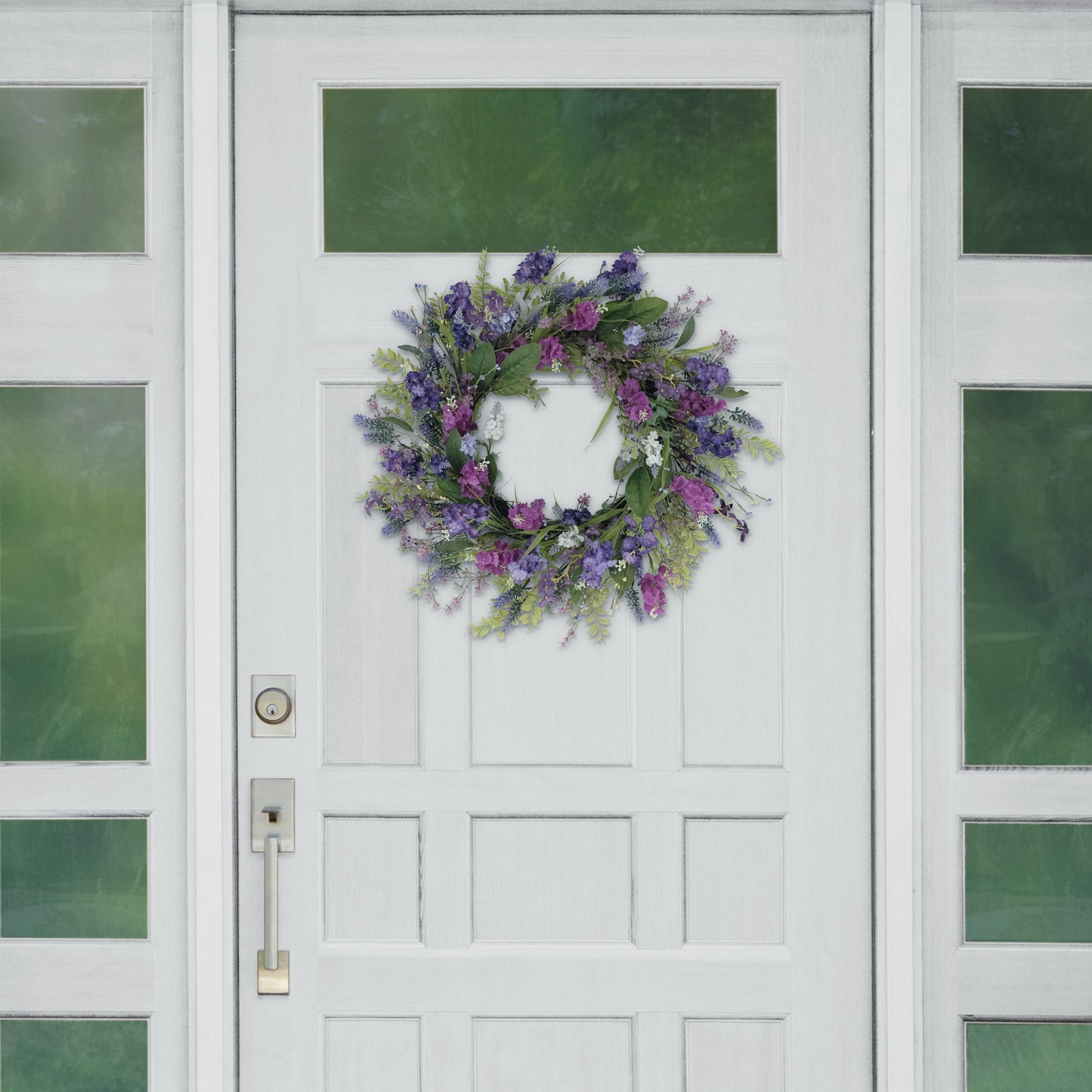 24" Artificial Lavender Floral Spring Wreath