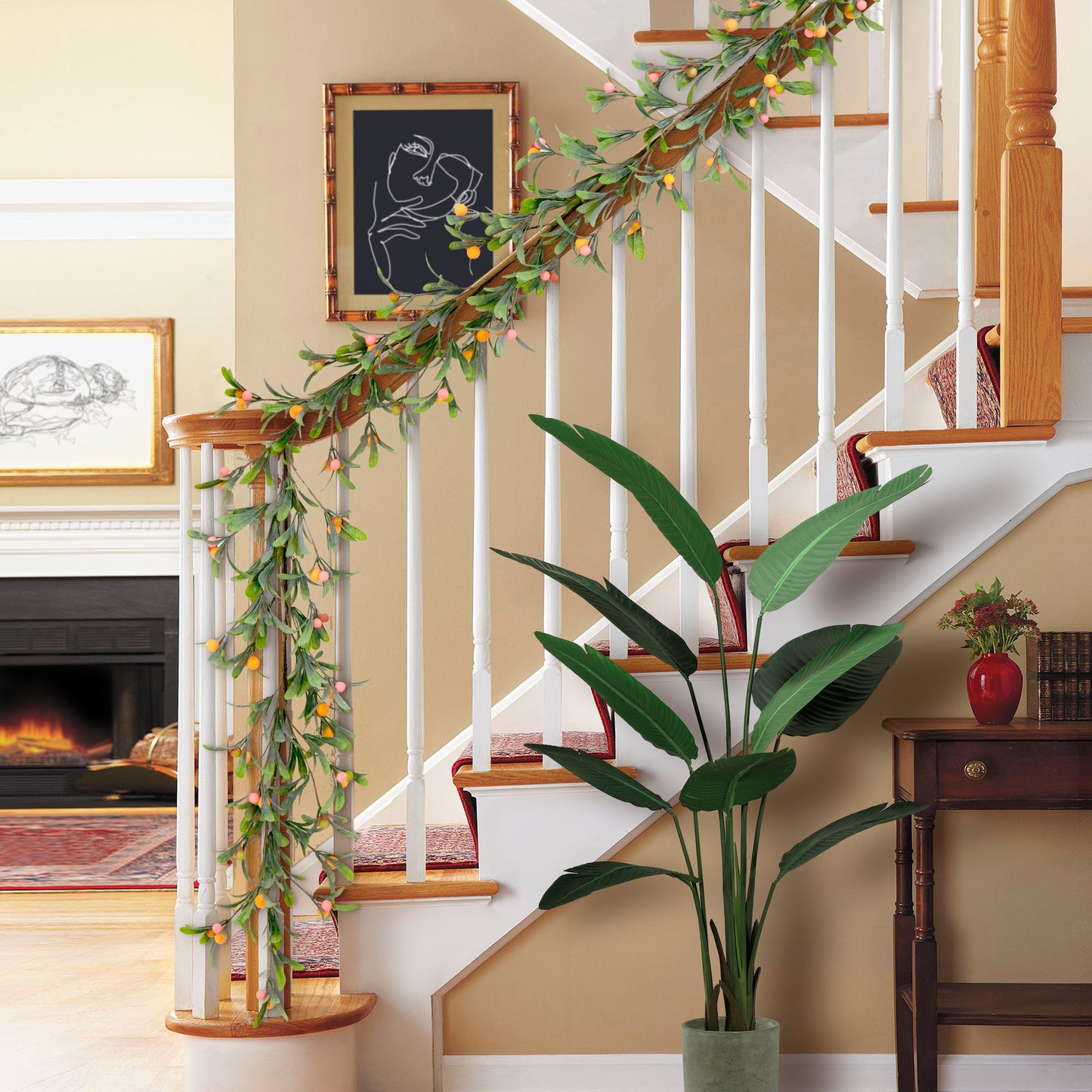 Puleo International 60" Artificial Mistletoe Spring Garland with Berries