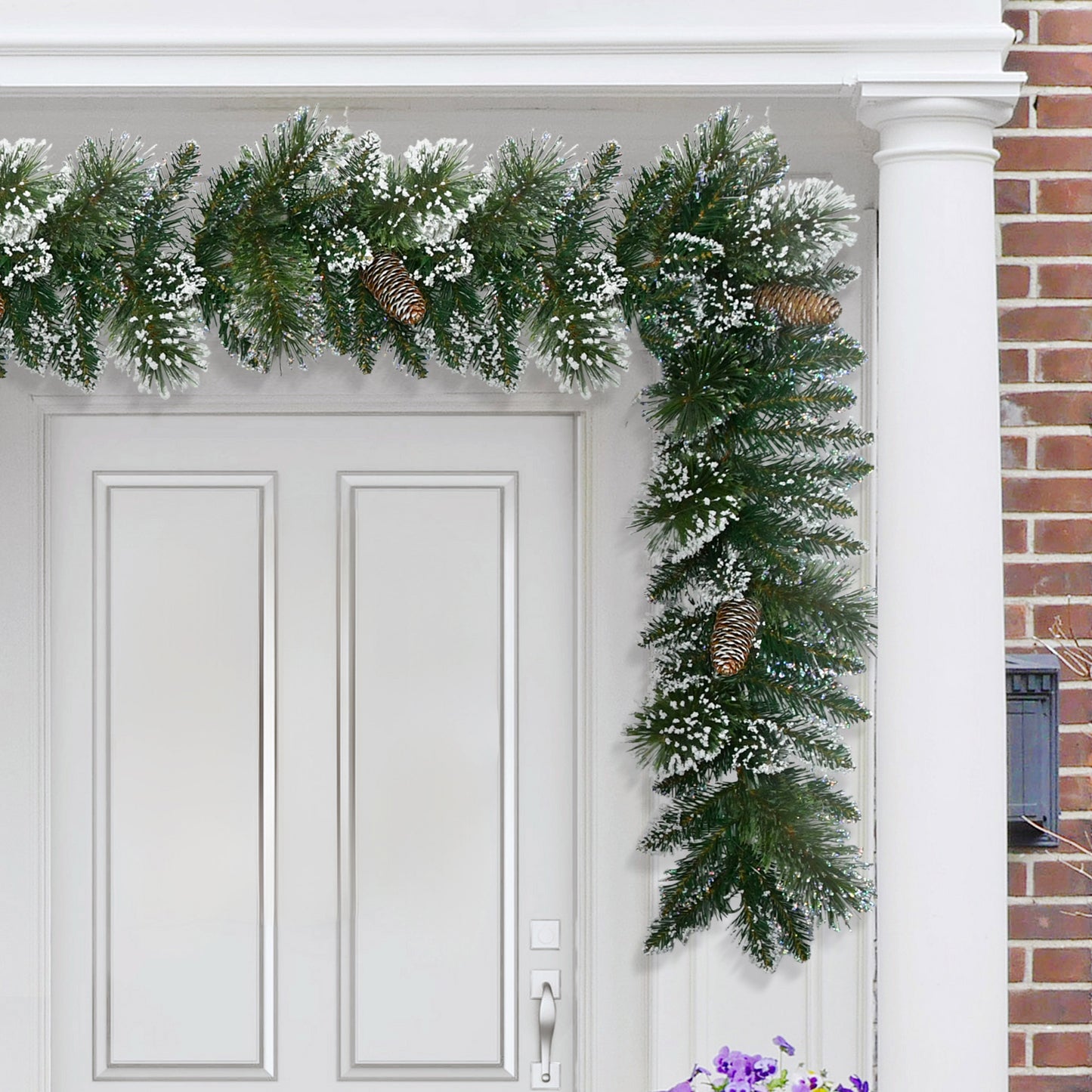 9 ft. x 10 in. Snowy Artificial Garland