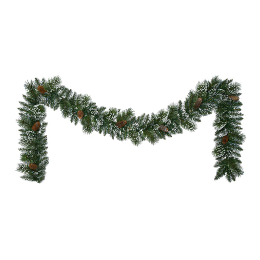 9 ft. x 10 in. Snowy Artificial Garland