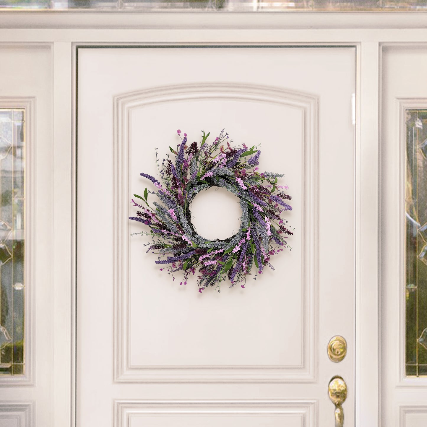 24" Artificial Lavender Floral Spring Wreath
