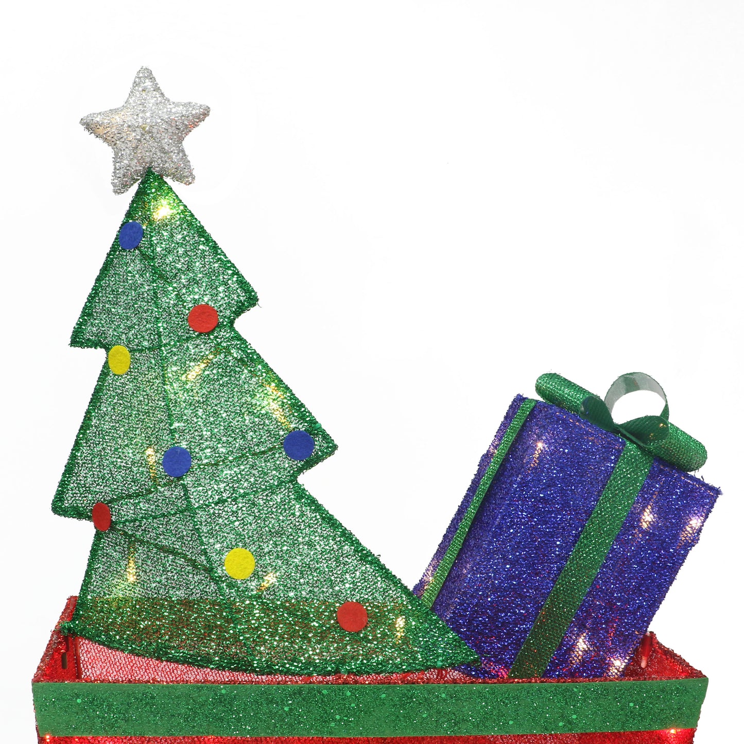 Lighted Outdoor Wire Frame Train with Presents