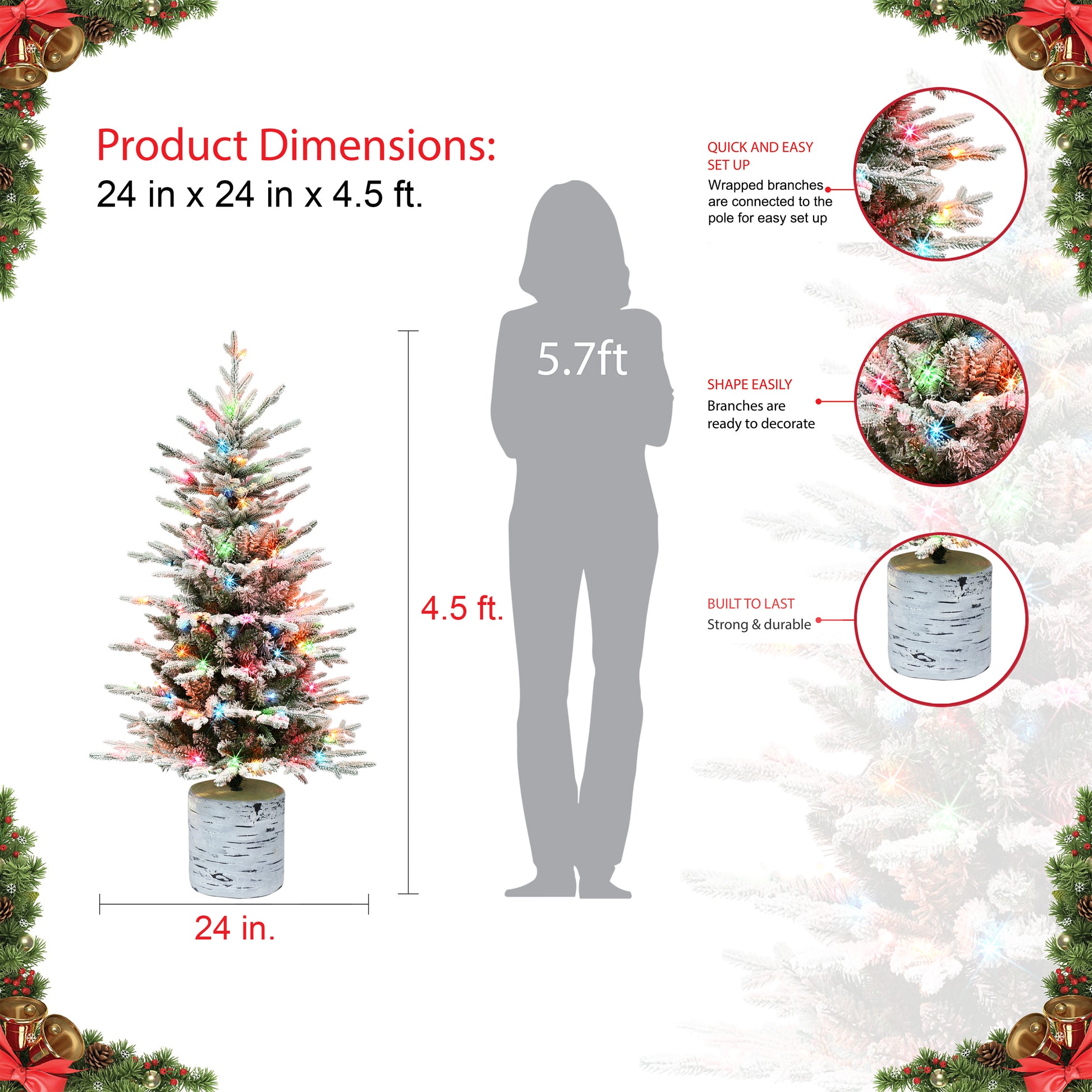 4.5 / Clear/Multi Incandescent / Flocked