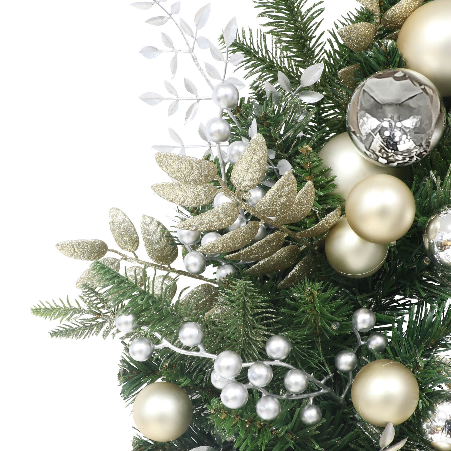 26" Battery-Operated Pre-Lit Decorated Artificial Wreath