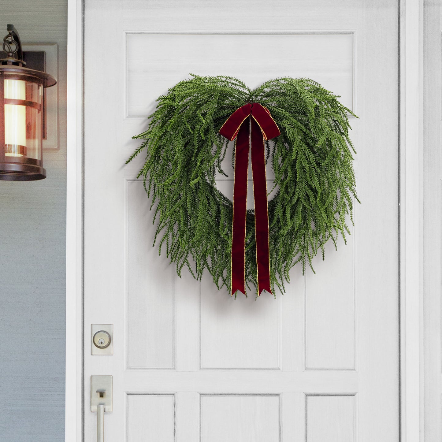 22" Norfolk Pine Wreath, 58 Branch Tips