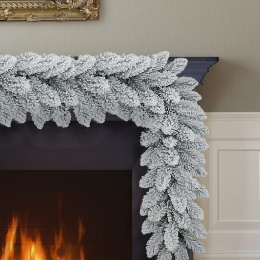 9ft x 10" Flocked Royal Majestic Spruce Garland, 180 Branch Tips