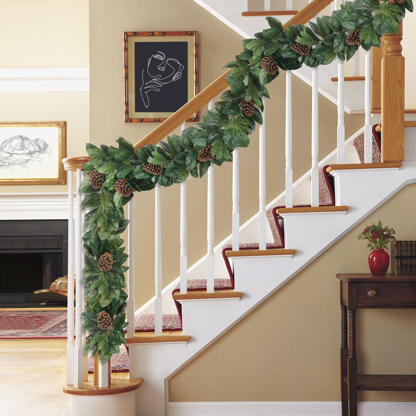 6 ft x 9" Garland with Magnolia Leaves