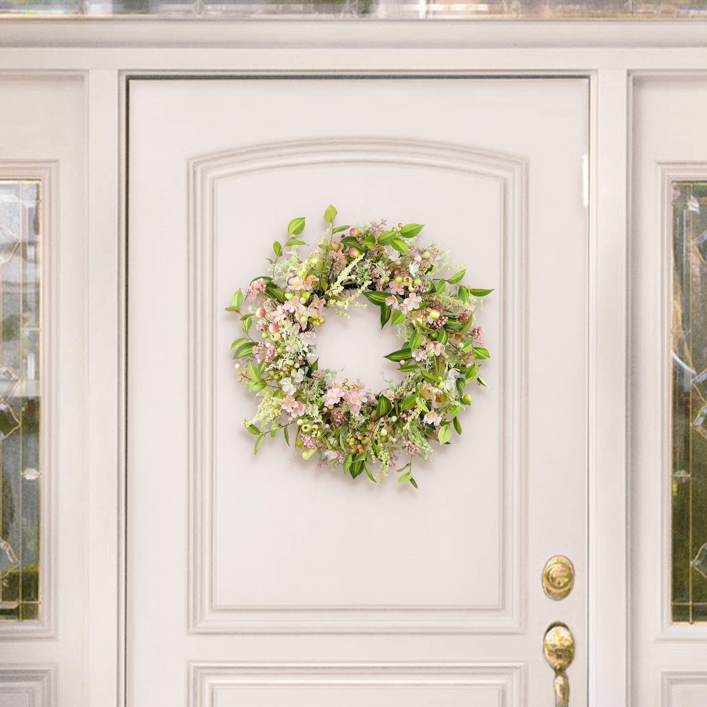 26" Artificial Dogwood Floral Spring Wreath