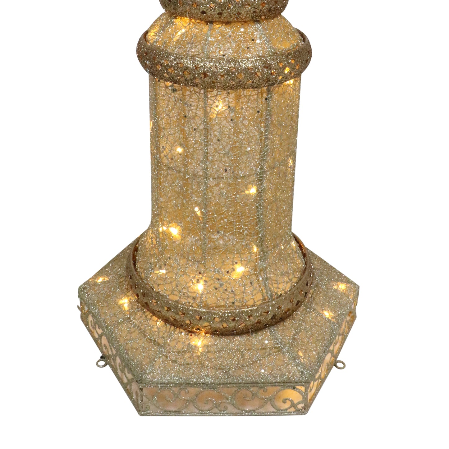 84"H Outdoor Lighted Lamp Post, 150 Warm White LED Lights, Outdoor UL Adapter