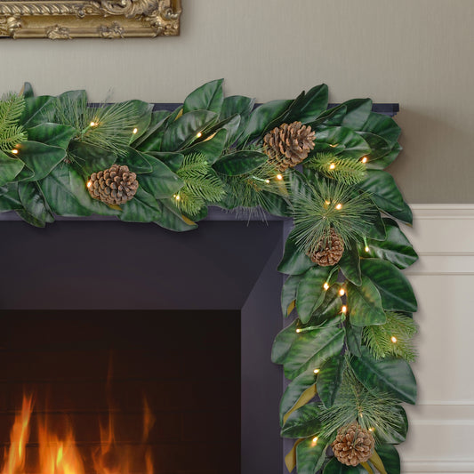 6 ft. x 9 in. Pre-Lit Artificial Garland