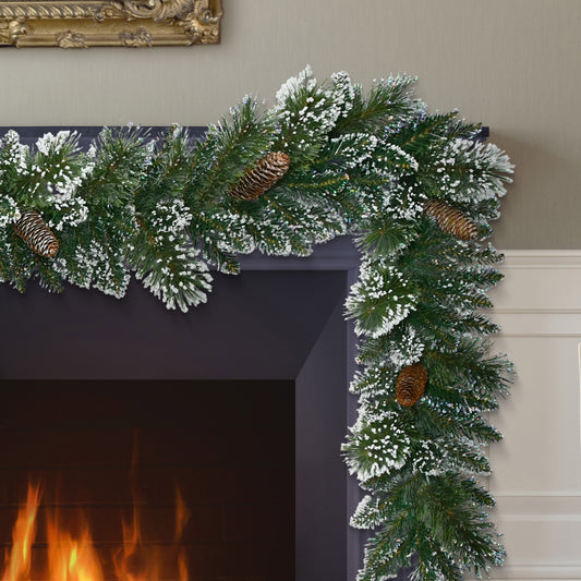 9 ft. x 10 in. Snowy Artificial Garland