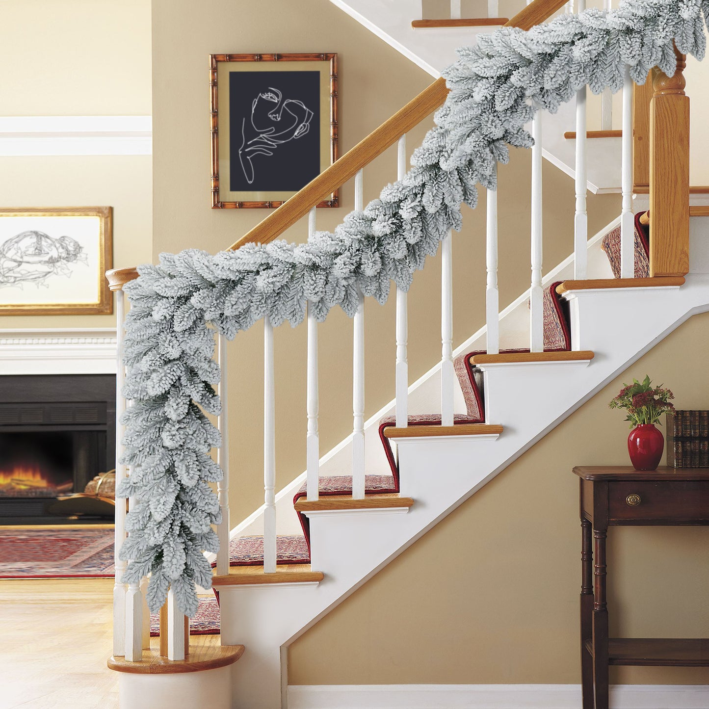 9ft x 10" Flocked Royal Majestic Spruce Garland, 180 Branch Tips