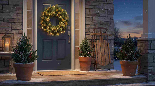 Pre-Lit Outdoor Christmas Wreaths A Buyer's Guide Puleo artificial product styled in a home
