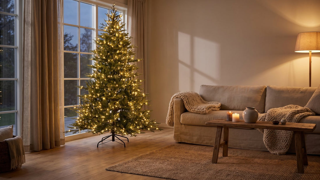 Pre-Lit vs Unlit Christmas Tree: Honest Buying Guide - Puleo artificial product styled in a home setting