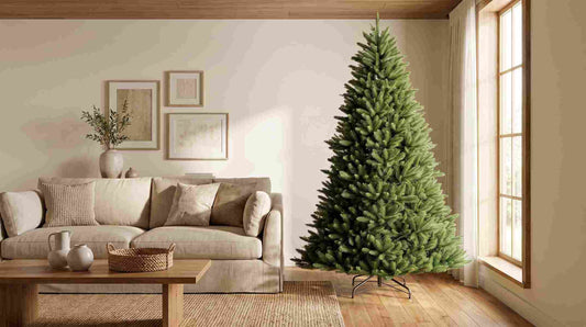 What Size Artificial Christmas Tree Do You Need? - Puleo artificial product styled in a home setting