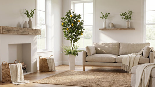 Year-Round Faux Greenery: Lemon Trees, Topiaries & More - Puleo artificial product styled in a home setting