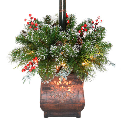 4 ft Pre-lit Lamp Post 35 UL Clear Lights Decorative Base
