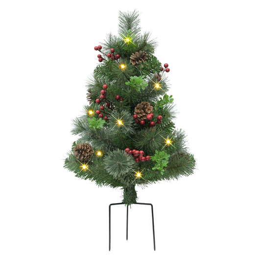 Set of 2 30" Pre-Lit Urn Filler with Battery-Operated Timer - Pine cone