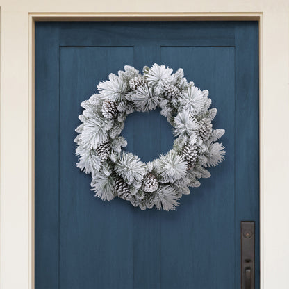 32" Flocked Berkshire Artificial Spruce Wreath