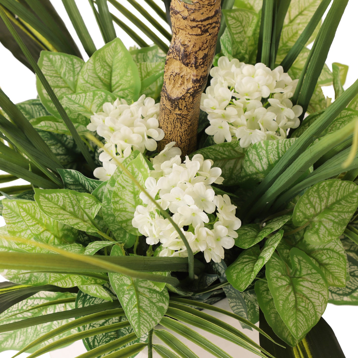6 ft. Artificial Fiddle Leaf Ficus Tree with White Decorative Pot