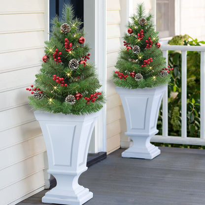 Set of 2 30" Pre-Lit Urn Filler with Battery-Operated Timer - Mix