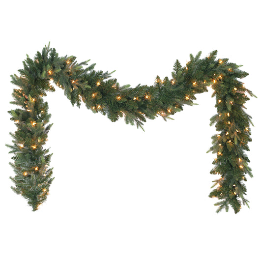 9 ft x 10" Pre-Lit Balsam Fir Garland