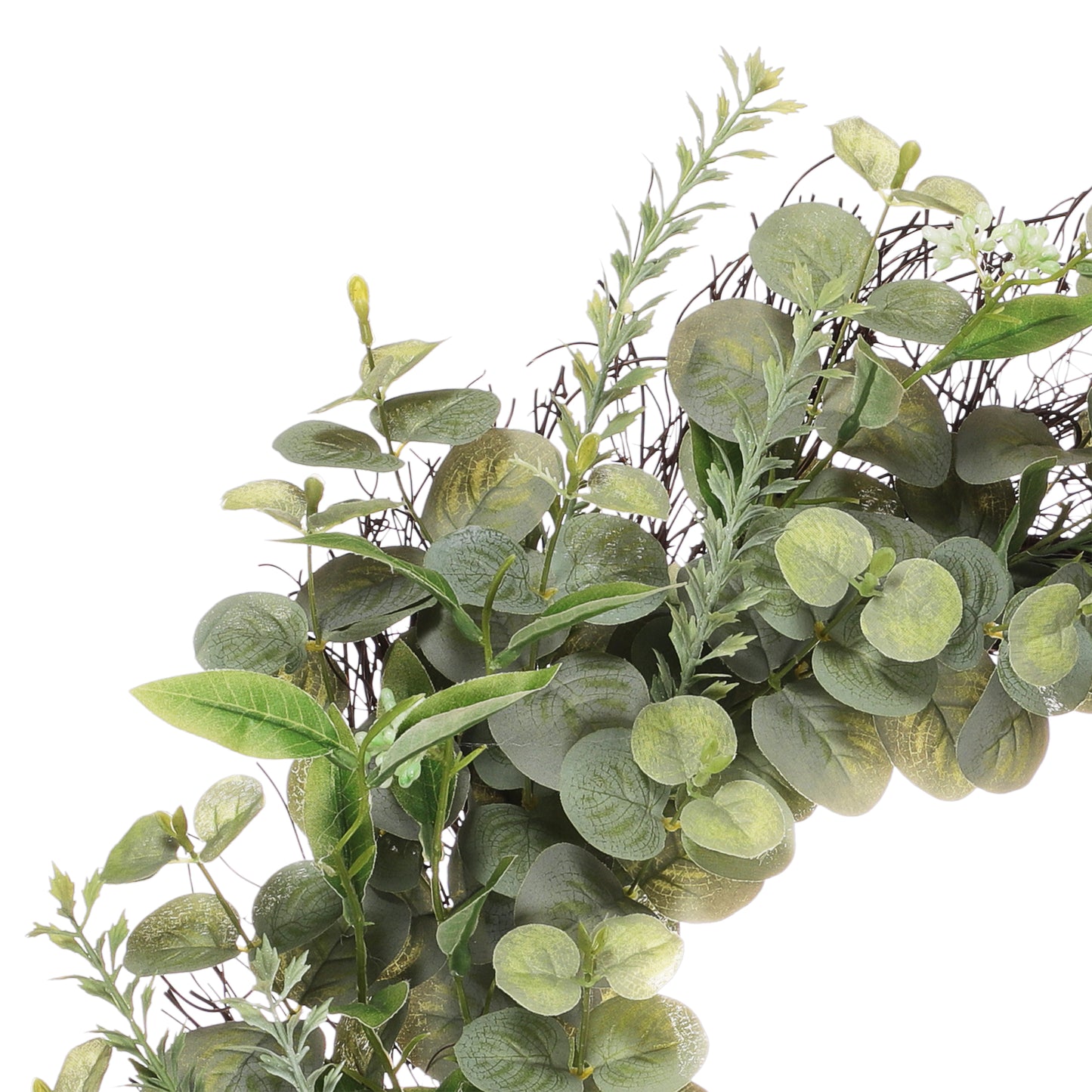 24" Artificial Eucalyptus Spring Wreath With Green Leaves