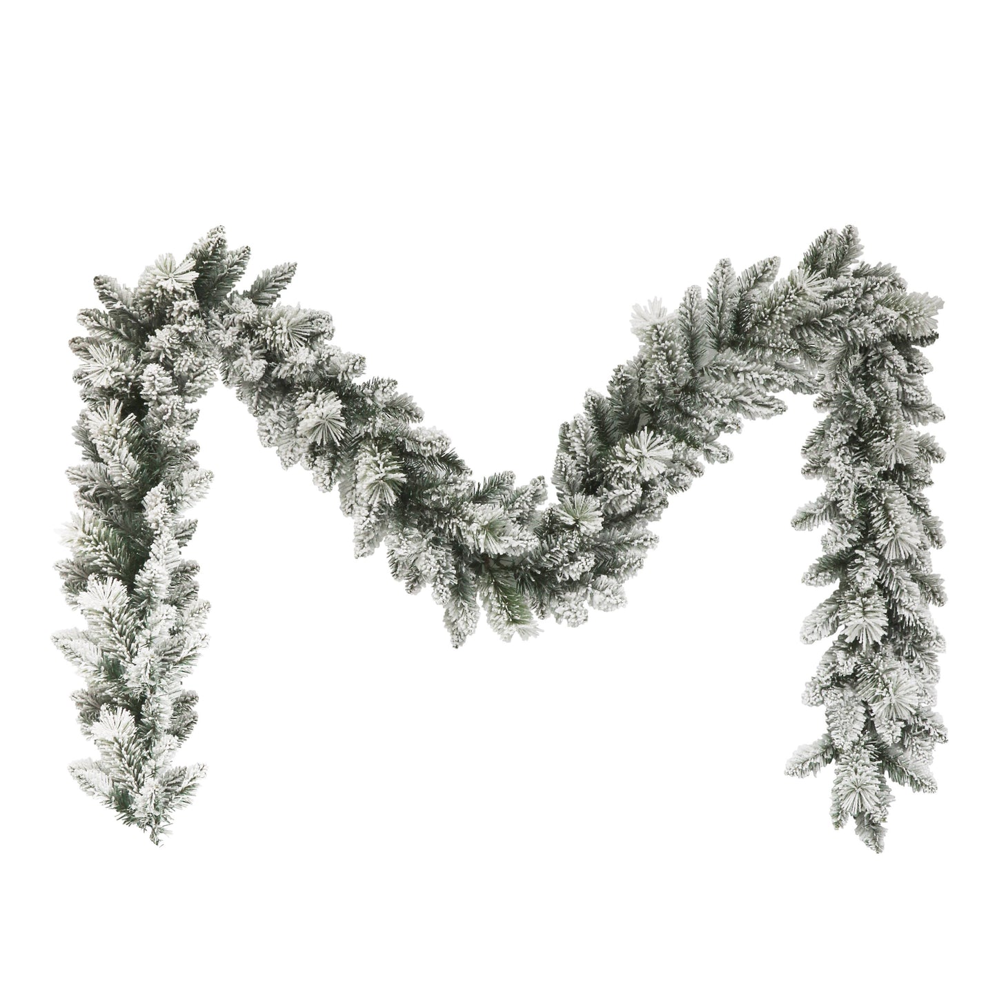 9' Flocked Spruce Garland with 160 Tips