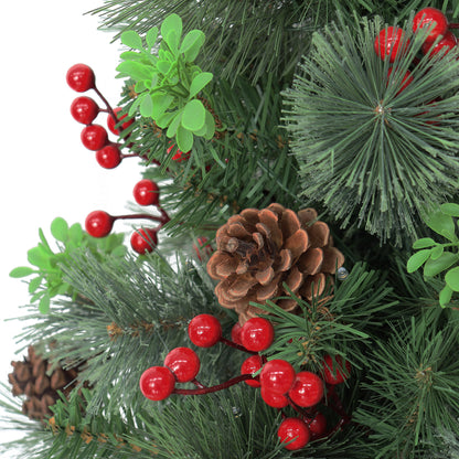 Set of 2 30" Pre-Lit Urn Filler with Battery-Operated Timer - Pine cone