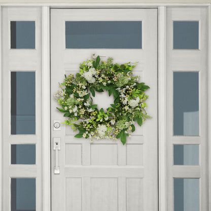 24" Artificial Daisy Spring Mixed Flower Wreath