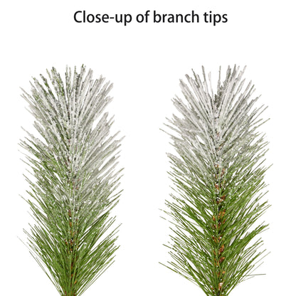 24" Pre-lit B/O Flocked Wreath, 50 Branch Tips, 20 Warm White LED Lights, Pinecones