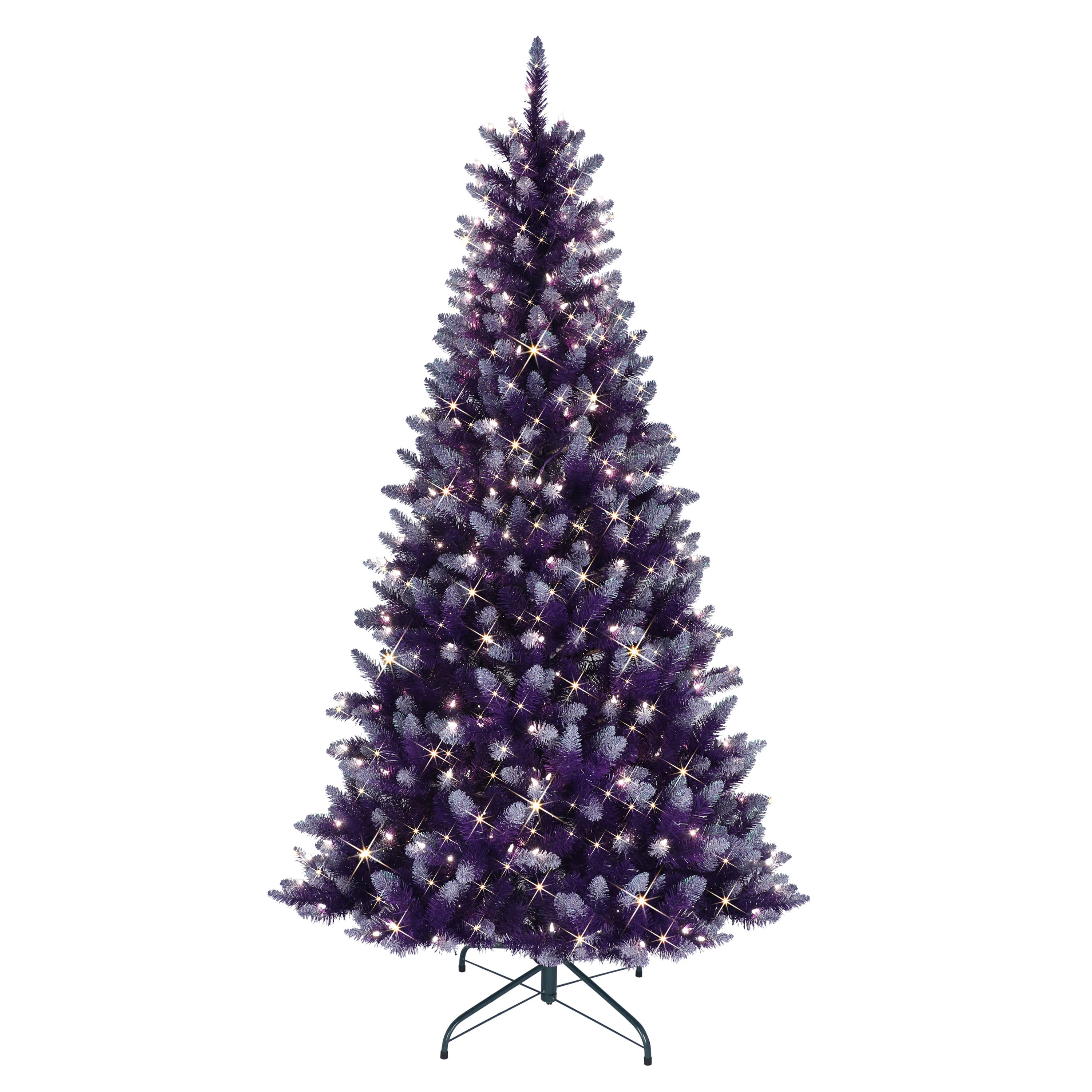 6.5 ft Pre-Lit Fashion Purple Artificial Christmas Tree with 300