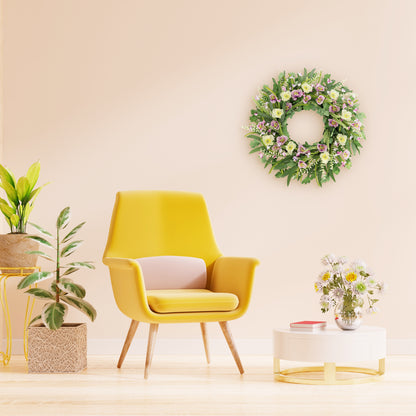 24" Artificial Poppy Spring Wreath