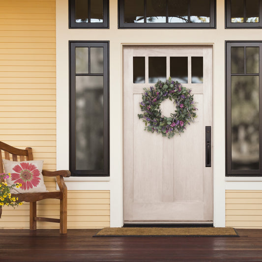 Puleo International 30" Artificial Lavender And Eucalyptus Floral Spring Wreath