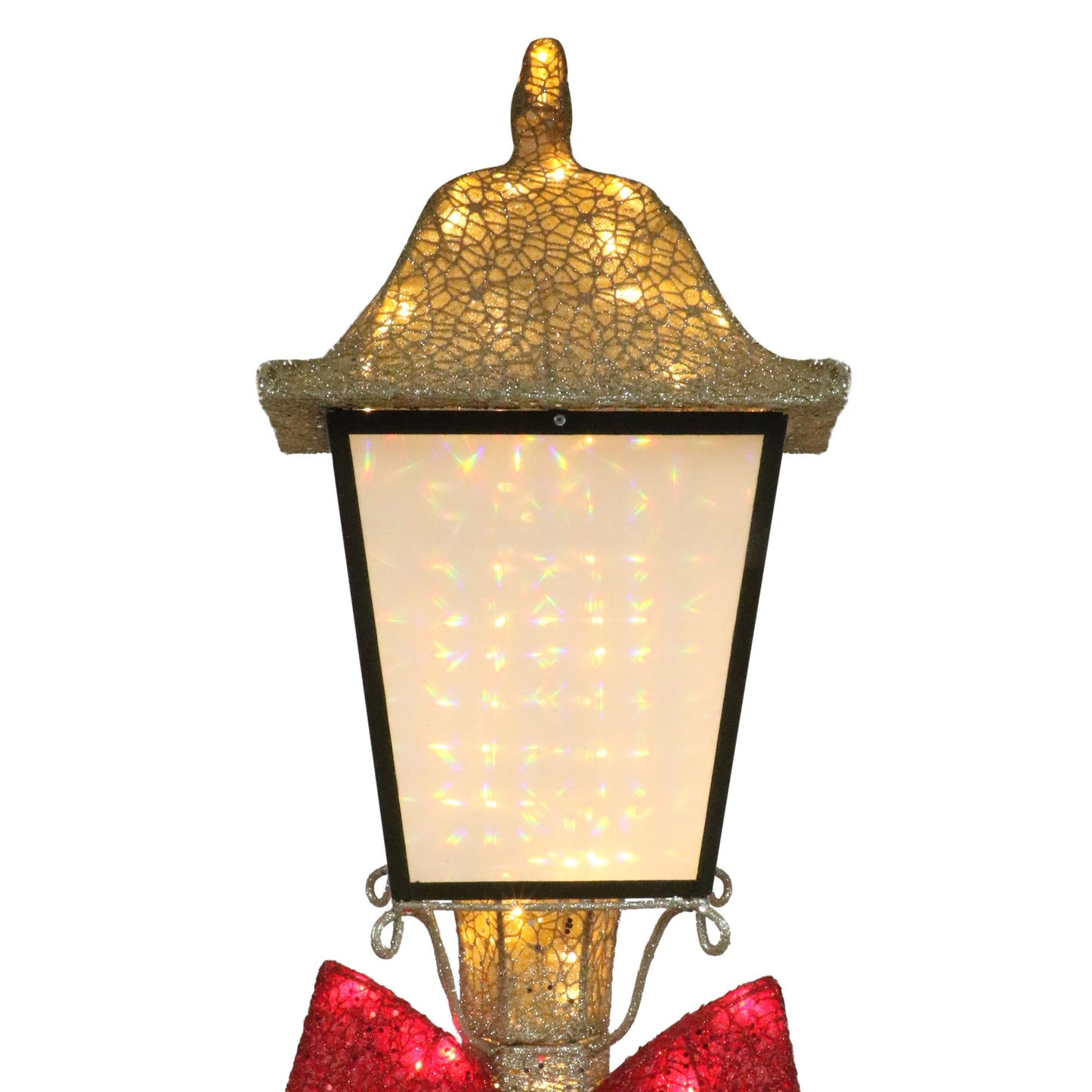 84"H Outdoor Lighted Lamp Post, 150 Warm White LED Lights, Outdoor UL Adapter