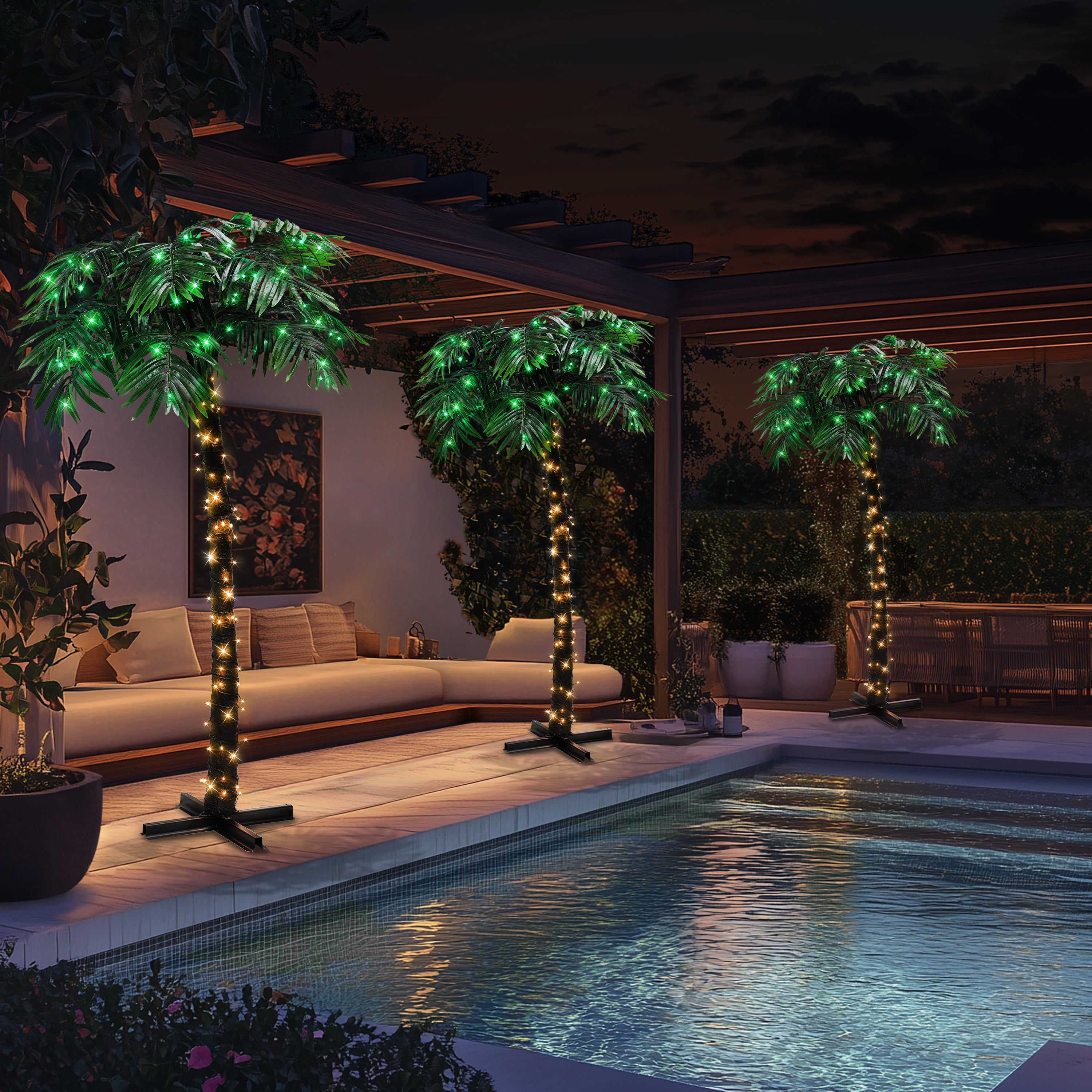 8 ft Pre-Lit Palm Tree | Puleo Christmas Trees – puleointl