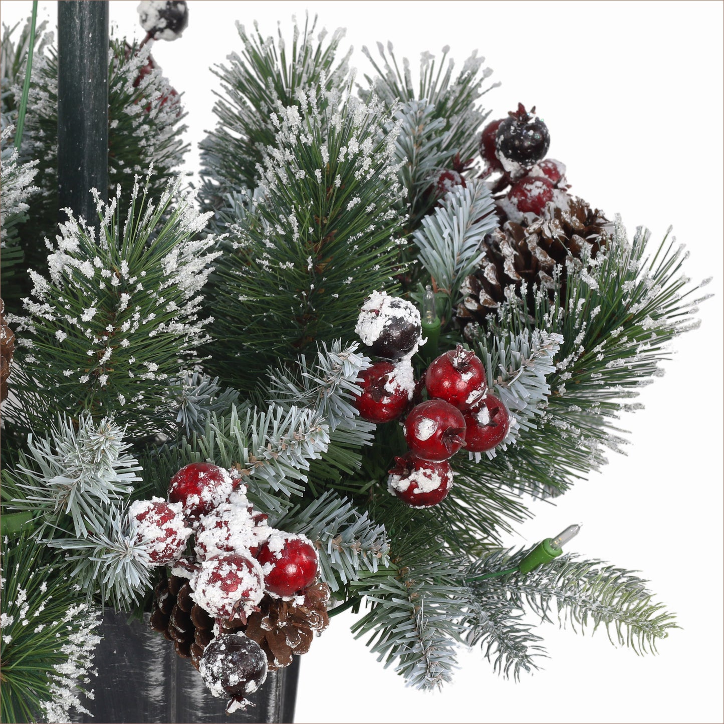 4 ft Pre-Lit Artificial Pine Lamp Post