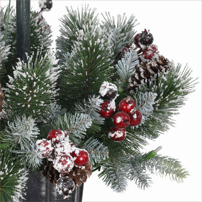 4 ft Pre-Lit Artificial Pine Lamp Post