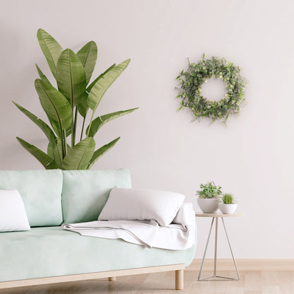 24" Artificial Eucalyptus Spring Wreath With Green Leaves
