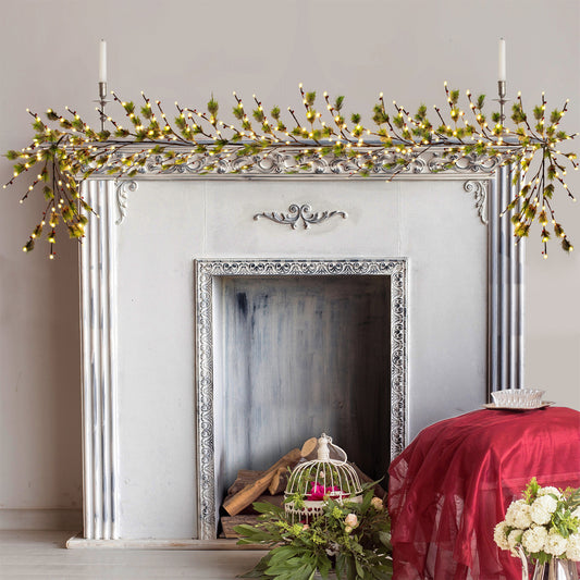 6' Twig Garland with 160 Warm White LED Twinkle Lights