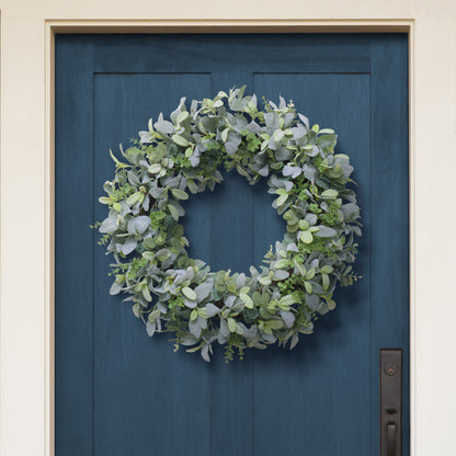 Puleo International 28" Artificial Lambs Ear Wreath
