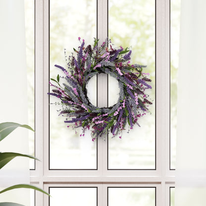24" Artificial Lavender Floral Spring Wreath